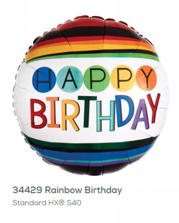 AB127 彩虹生日鋁膜氣球 Birthday Balloon