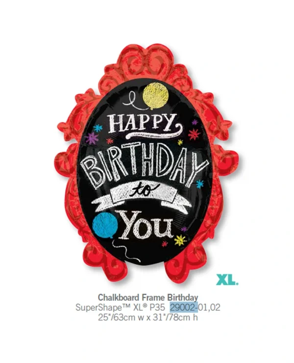 AB518 生日魔鏡鋁膜氣球 Chalkboard Frame Birthday Balloon