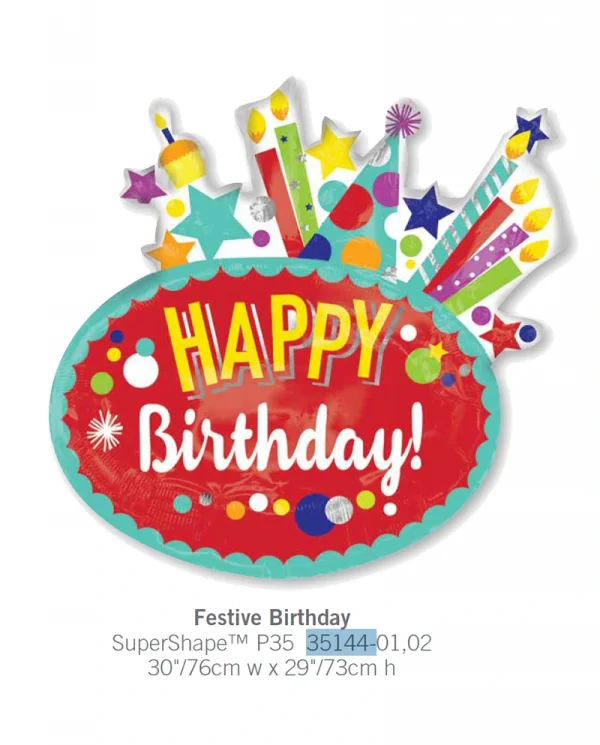 AB525 生日蠟燭鋁膜氣球 Festive Birthday Balloon