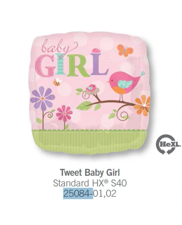 AA108 可愛小幼鳥鋁膜氣球 Tweet Baby Girl Balloon