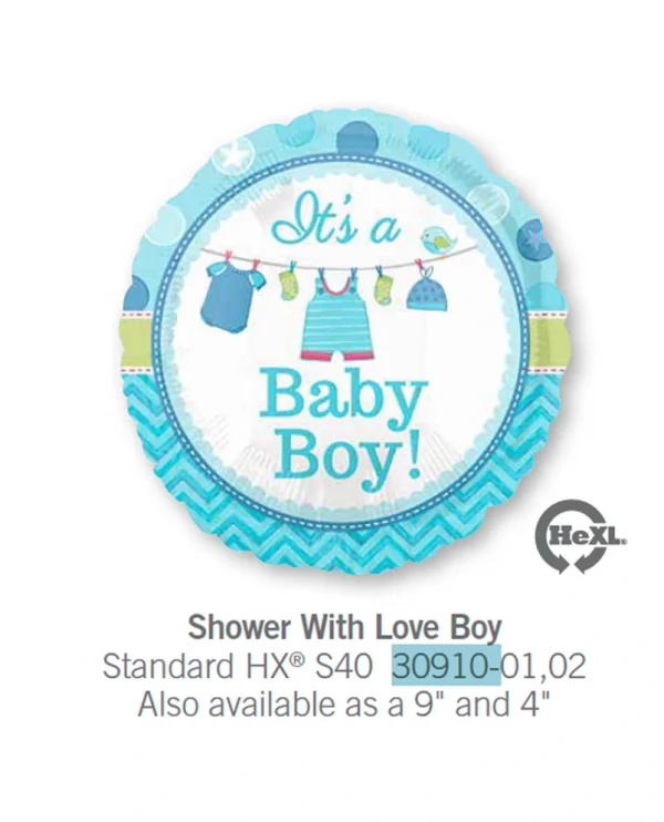 AA109 可愛男仔衫鋁膜氣球 Shower With Love Boy Balloon