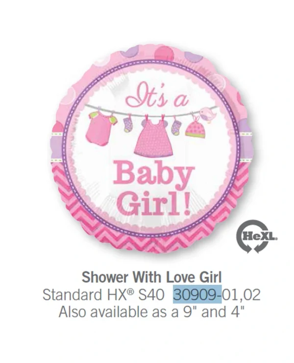 AA110 可愛女仔衫鋁膜氣球 Shower With Love Girl Balloon