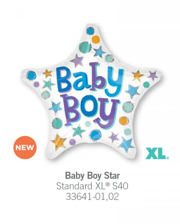 AA115 星型寶貝男孩鋁膜氣球 Baby Boy Star Balloon