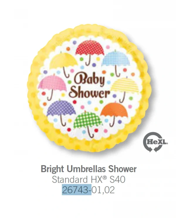 AA117 波點七彩雨傘鋁膜氣球 Bright Umbrellas Shower Balloon