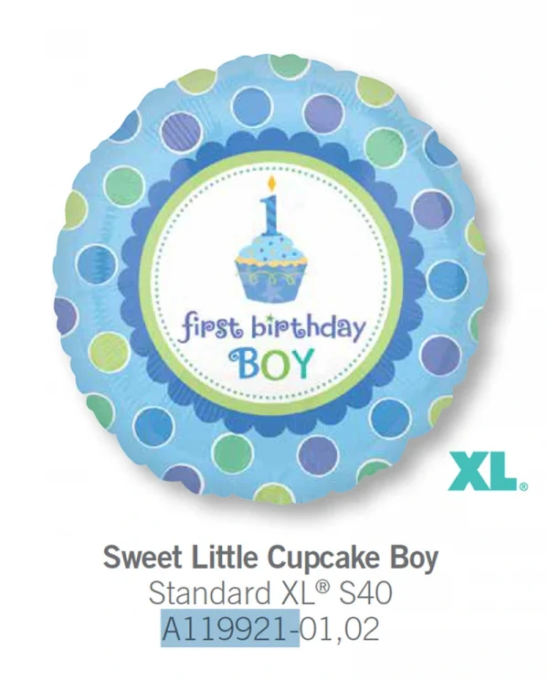AA122 小男孩與蛋糕杯鋁膜氣球 Sweet Little Cupcake Boy Balloon
