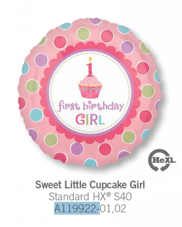 AA123 小女孩與蛋糕杯鋁膜氣球 Sweet Little Cupcake Girl Balloon