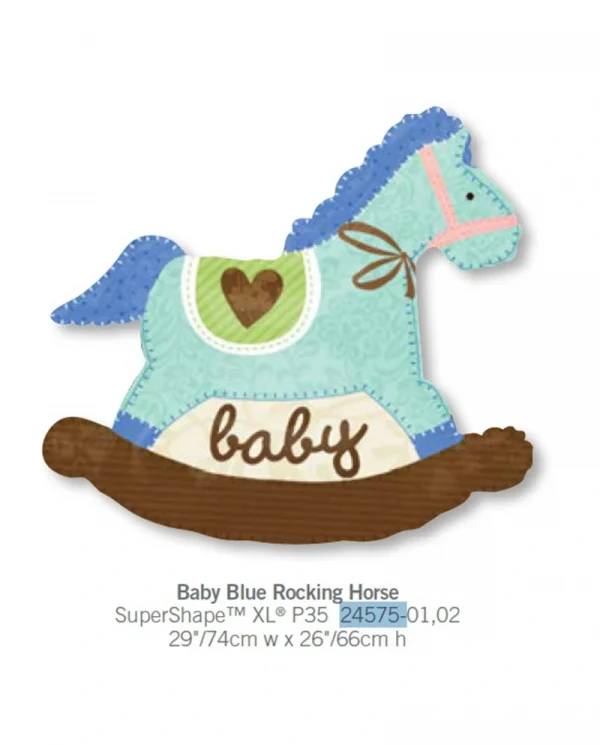 AA503 小男孩木馬鋁膜氣球 Baby blue Rocking Horse Balloon