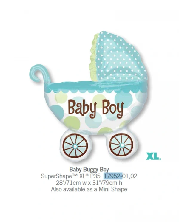 AA513 小男孩BB車鋁膜氣球 Baby Buggy Boy Balloon