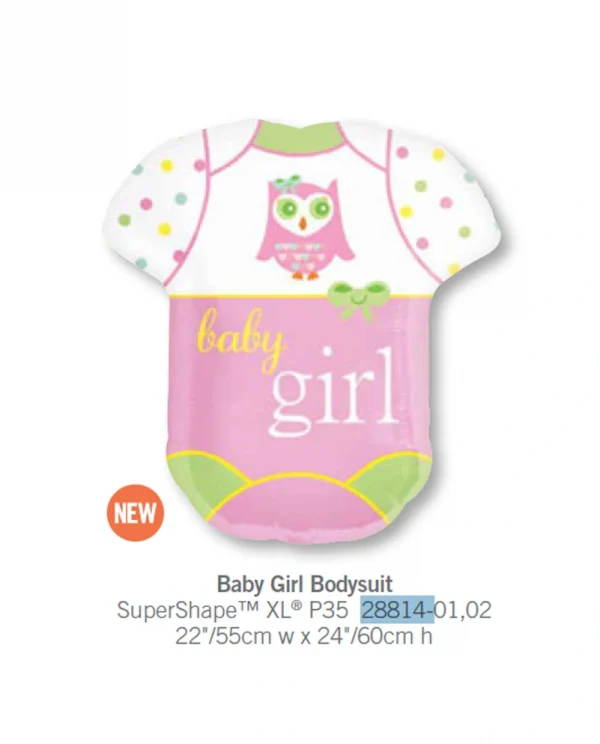 AA516 小女孩BB衫鋁膜氣球 Baby Girl Bodysuit Balloon