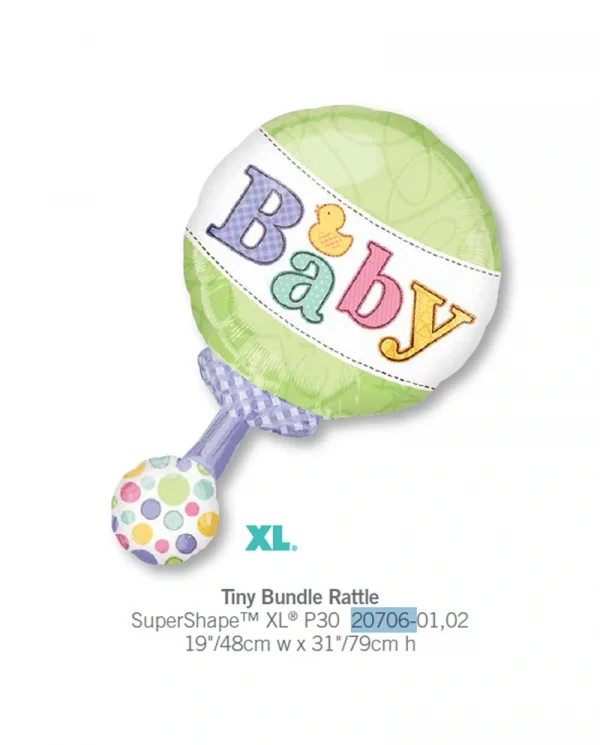 AA517 BB小沙錘鋁膜氣球 Tiny Bundle Rattle Balloon