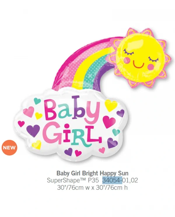 AA519 彩虹女孩鋁膜氣球 Baby Girl Bright Happy Sun Balloon