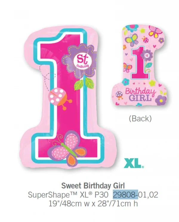 AA520 甜心女孩生日鋁膜氣球 Sweet Birthday Girl Balloon