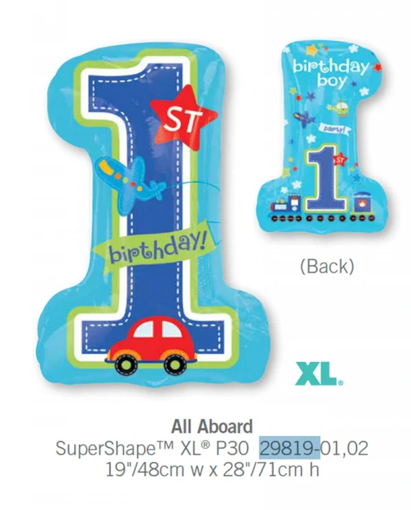 AA521 甜心男孩生日鋁膜氣球 All Aboard Balloon