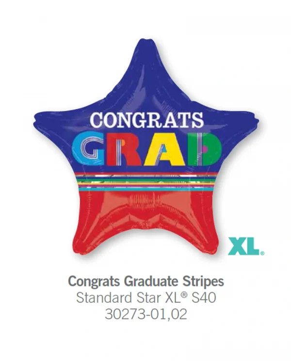 AC118 條紋畢業鋁膜氣球 Congrats Graduate Stripes Balloon