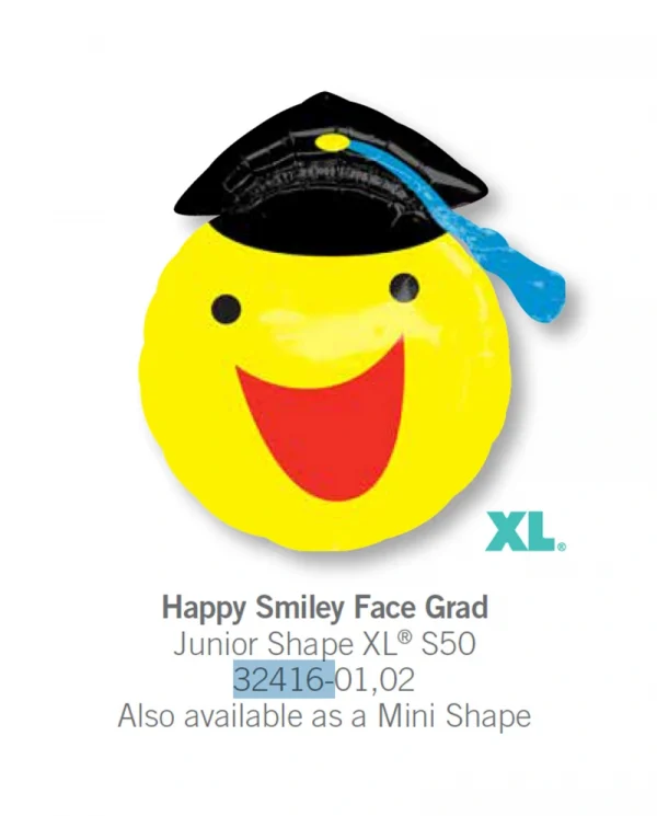 AC122 畢業笑臉鋁膜氣球 Happy Smiley Face Grad Balloon