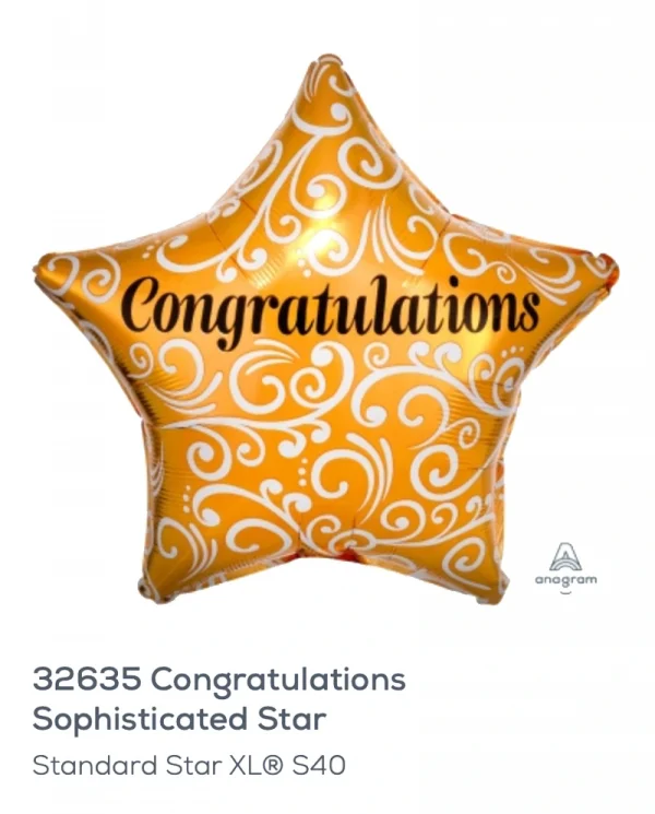AC124 金色恭喜鋁膜氣球 Congratulations Star Balloon