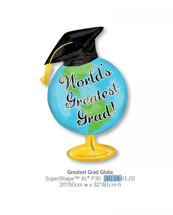 AC516 全球最佳畢業鋁膜氣球 Greatest Grad Globe Balloon