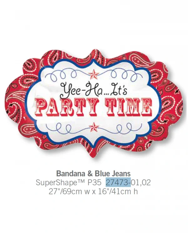 AD513 派對時間鋁膜氣球 Bandana Blue Jeans Balloon