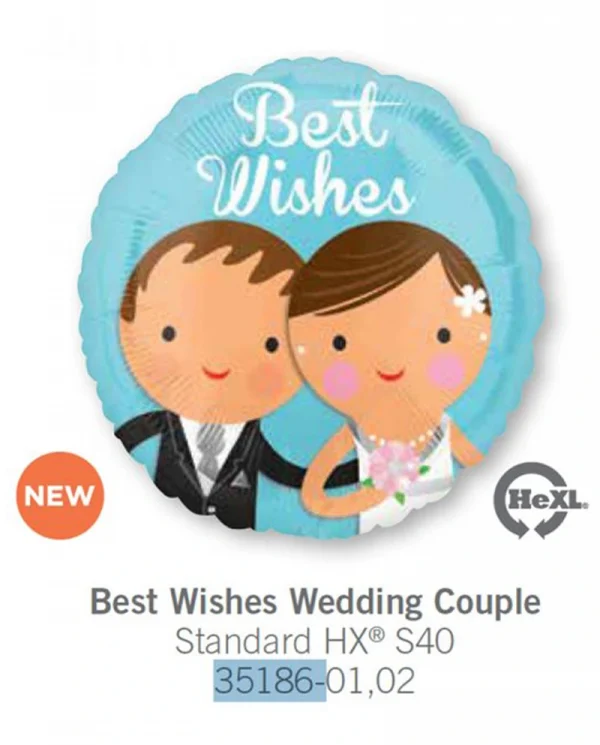 AE135 祝福新人鋁膜氣球 Best Wishes Wedding Couple Balloon