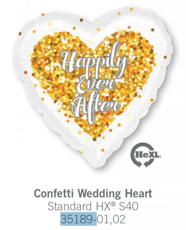 AE138 永遠幸福快樂鋁膜氣球 Confetti Wedding Heart Balloon