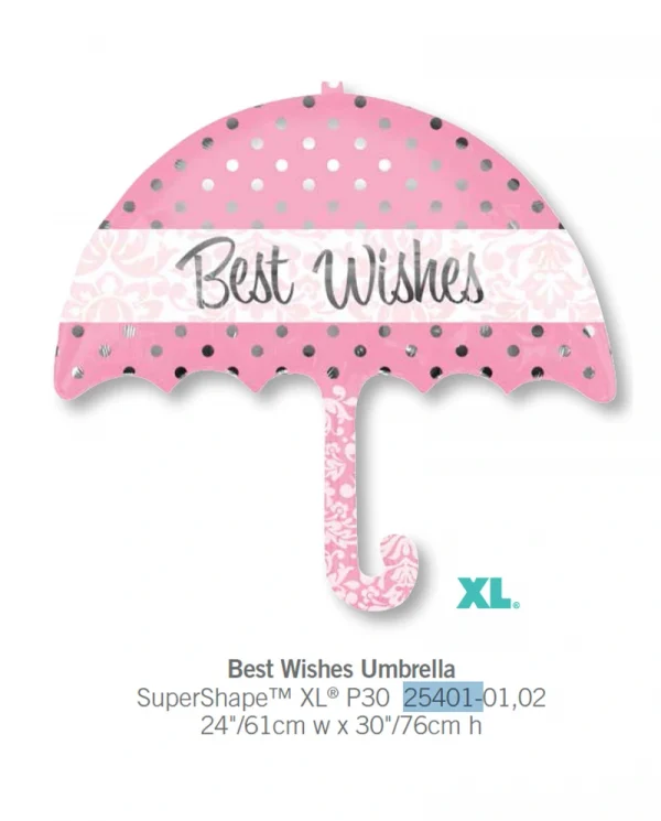 AE517 祝福的傘子鋁膜氣球 Best Wishes Umbrella Balloon