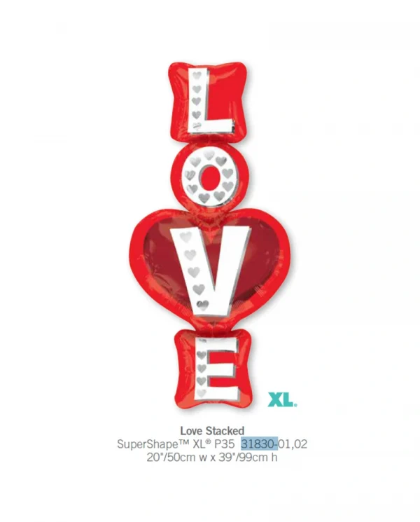 AE525 直立堆疊愛鋁膜氣球 Love Stacked Balloon