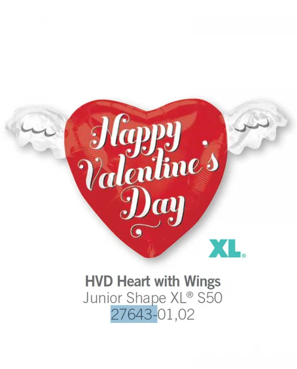 AJ501 情人節有一對翼鋁膜氣球 HVD Heart with Wings Balloon