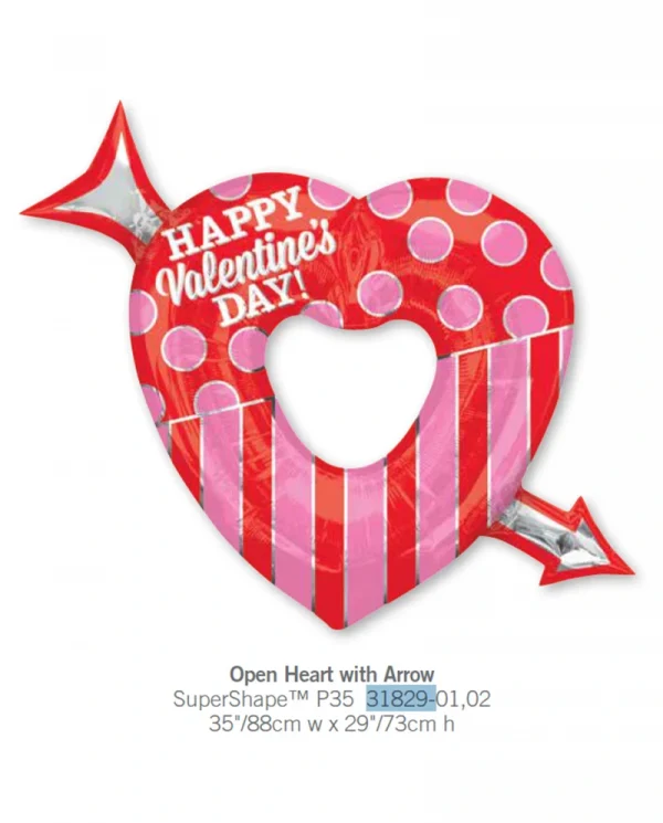 AJ502 情人節飛箭鋁膜氣球 Open Heart with Arrow Balloon