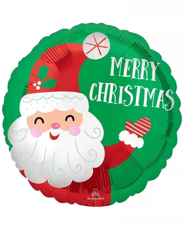AK109 聖誕快樂鋁膜氣球 Smiley Satin Santa Christmas Balloon