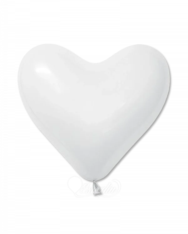 BC005H 12吋白色心型乳膠氣球 12 inch White Heart Latex Balloon