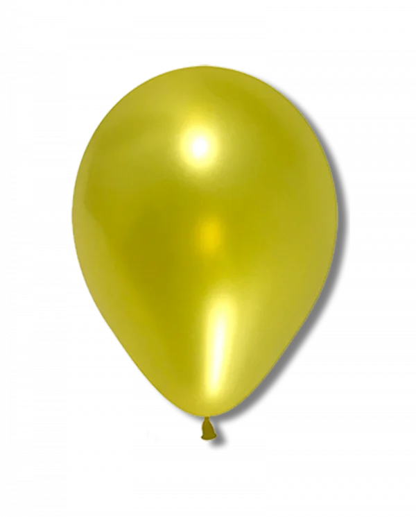 BC520 12 inch Metal Yellow Latex Balloon