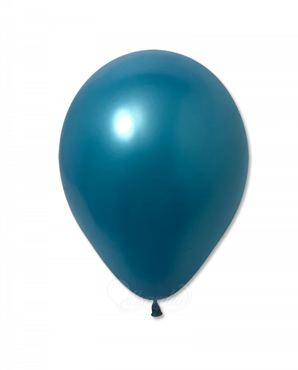 BC538 12 inch Metallic Solid Caribbean Blue Latex Balloon