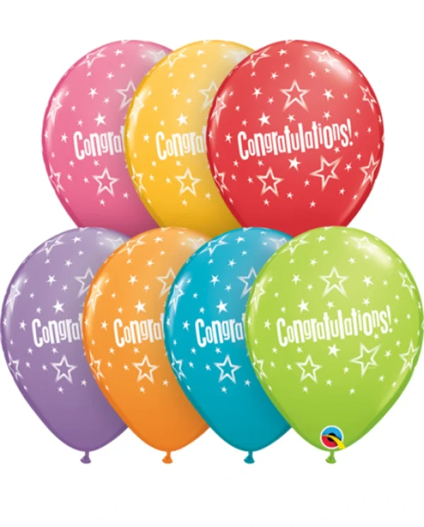 BC607 12 inch Congratulations Star Latex Balloon