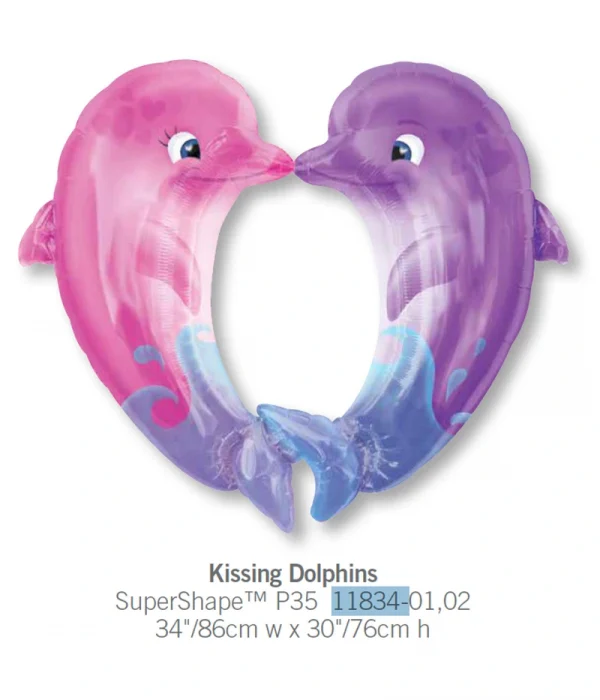 BL502 親吻海豚鋁膜氣球 Kissing Dolphins Balloon
