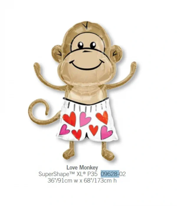 BL509 心心馬騮鋁膜氣球 Love Monkey Balloon
