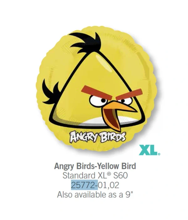 CA102 黃鳥鋁膜氣球 Angry Bird Yellow Bird Balloon