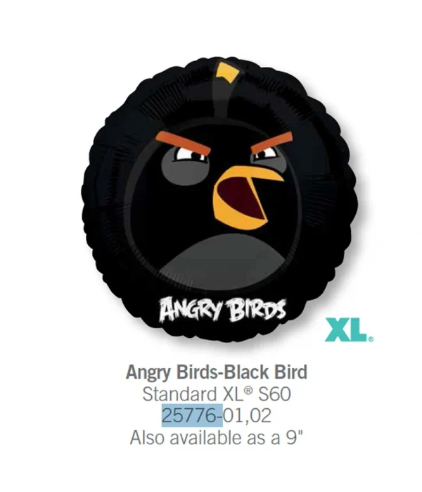 CA104 黑鳥鋁膜氣球 Angry Bird Black Bird Balloon
