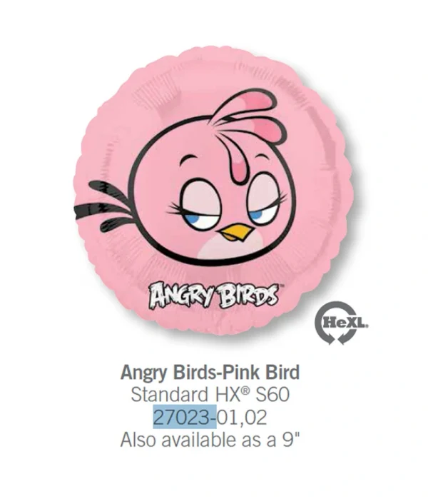 CA105 粉紅鳥鋁膜氣球 Angry Bird Pink Bird Balloon
