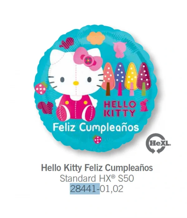 CD113 Hello Kitty 布公仔鋁膜氣球 Hello Kitty Feliz cumpleanos Balloon