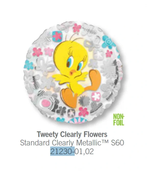 CE101 透明翠兒鋁膜氣球 Tweety Clearly Flowers Balloon
