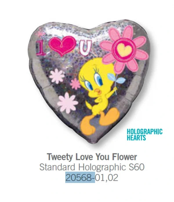 CE108 心型花朵翠兒鋁膜氣球 Tweety Love You Flower Balloon