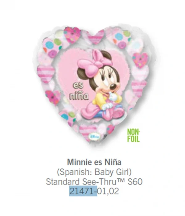CF113 心型米妮BB鋁膜氣球 Minnie es Nina Balloon