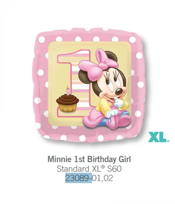 CF116 一歲小米妮鋁膜氣球 Minnie 1st Birthday Girl Balloon