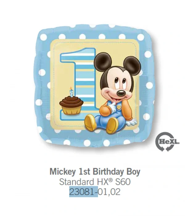 CF117 一歲小米奇鋁膜氣球 Mickey 1st Birthday Boy Balloon