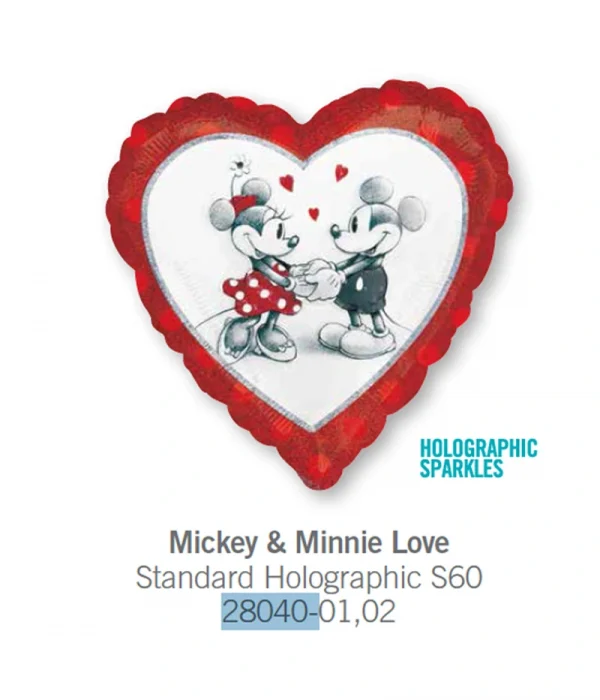 CF119 素描風格米奇鋁膜氣球 Mickey Minnie Love Balloon