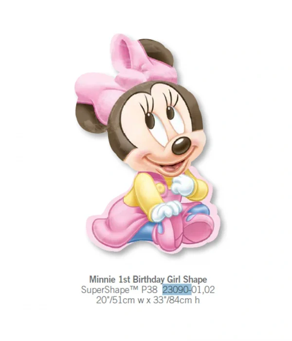 CF510 大米妮BB鋁膜氣球 Minnie 1st Birthday Girl Shape Balloon