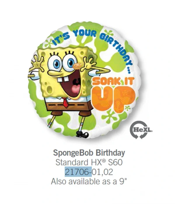 CM106 生日海綿寶寶鋁膜氣球 SpongeBob Birthday Balloon