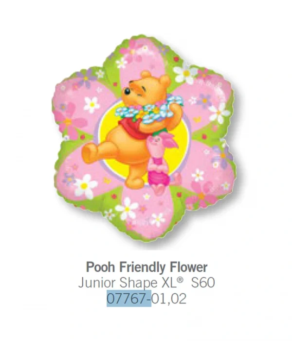 CU109 花型維尼鋁膜氣球 Pooh Friendly Flower Balloon