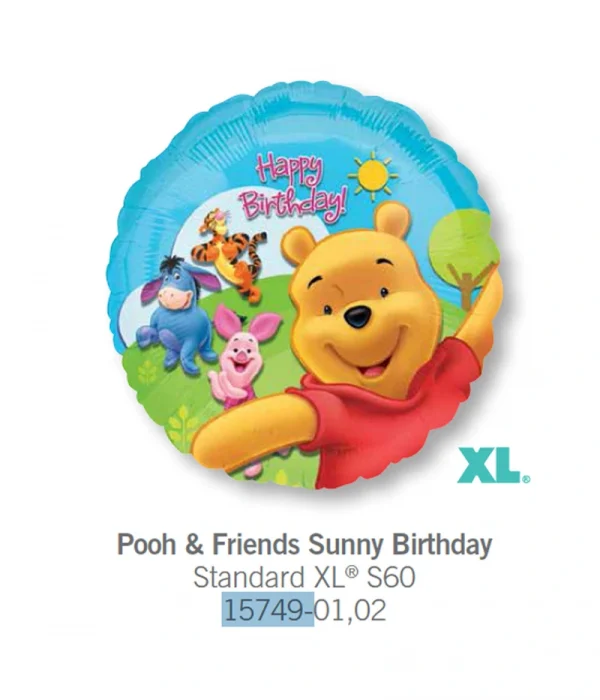 CU110 生日維尼鋁膜氣球 Pooh Friends Sunny Birthday Balloon