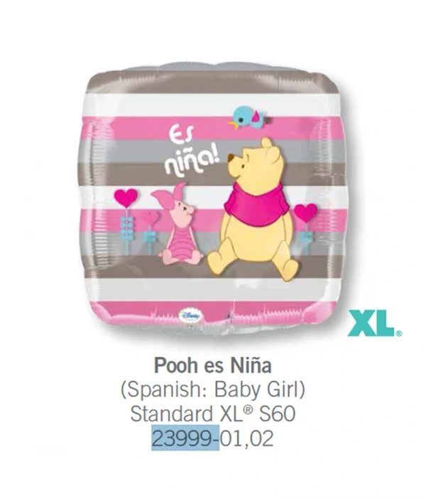 CU115 豬仔與維尼鋁膜氣球 Pooh es Nina Balloon